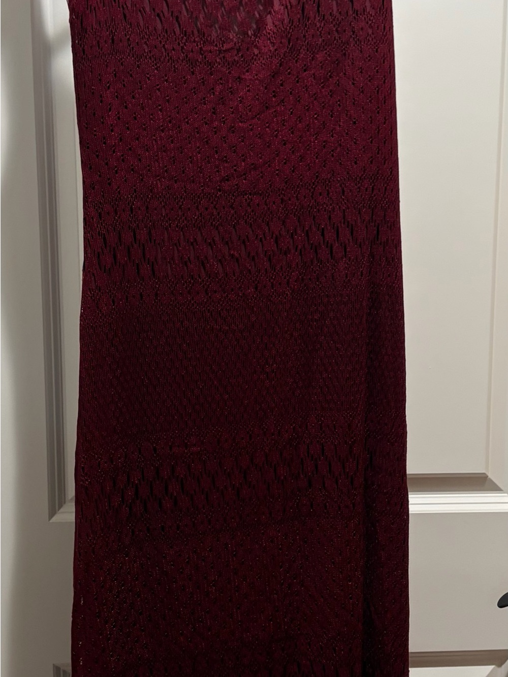 Maroon laced overlay dress